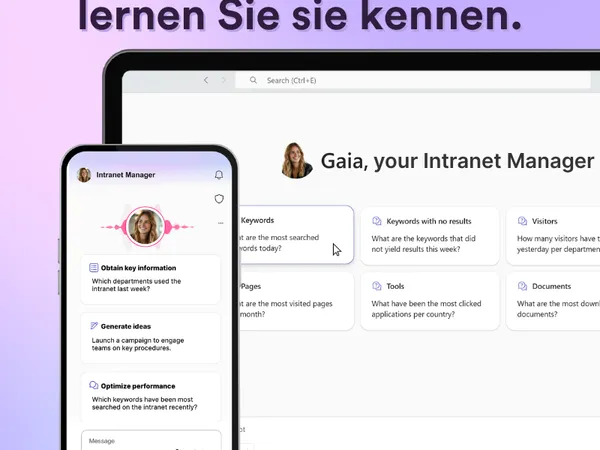 Jetzt integriert mit Gaia, Ihrer neuen Intranet-Managerin