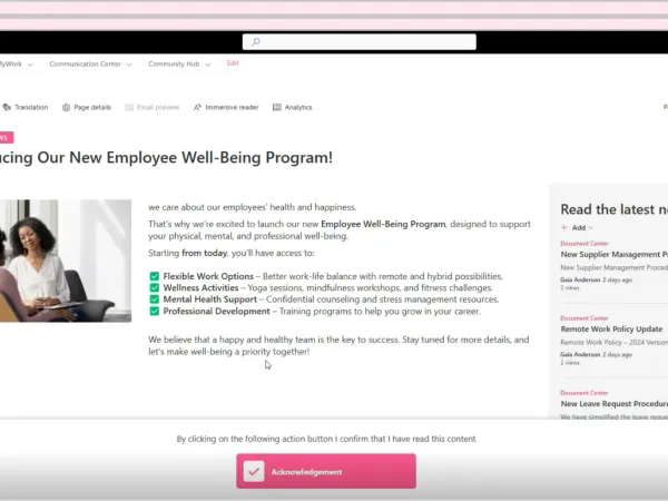Bekräftelse av visning för SharePoint-sidor och nyheter