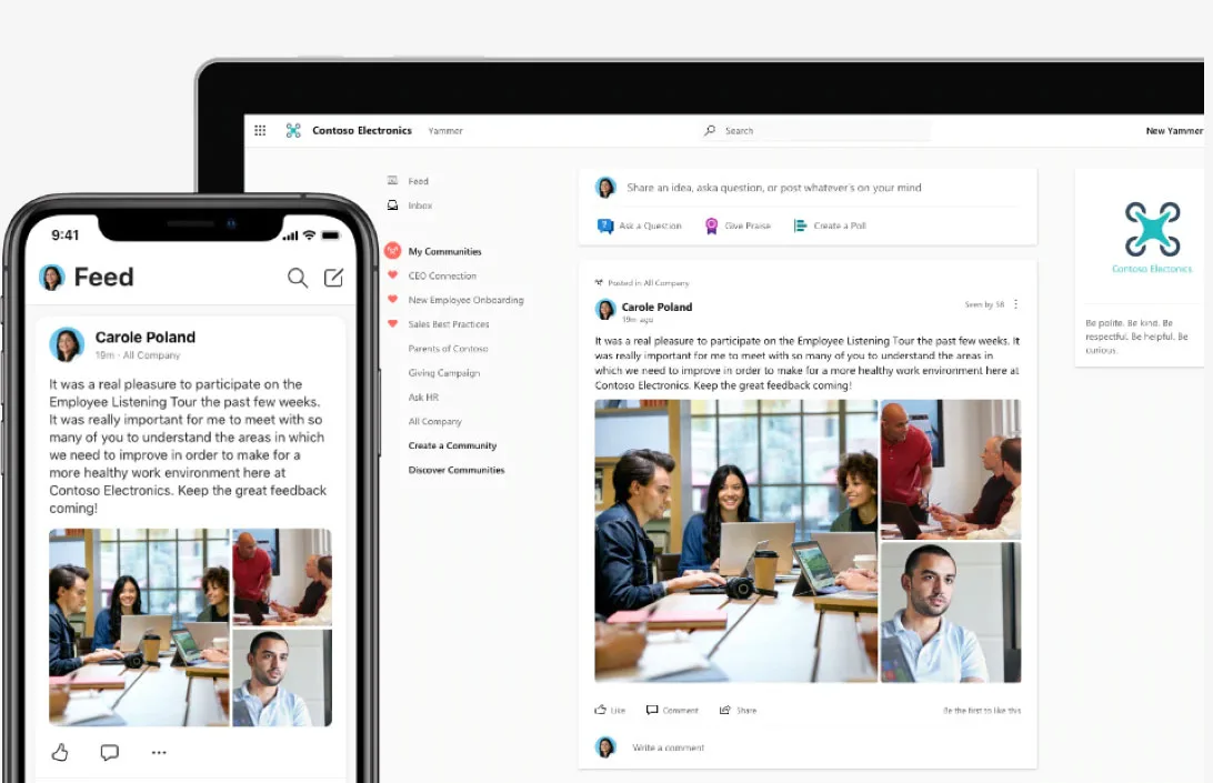 Microsoft Yammer interface