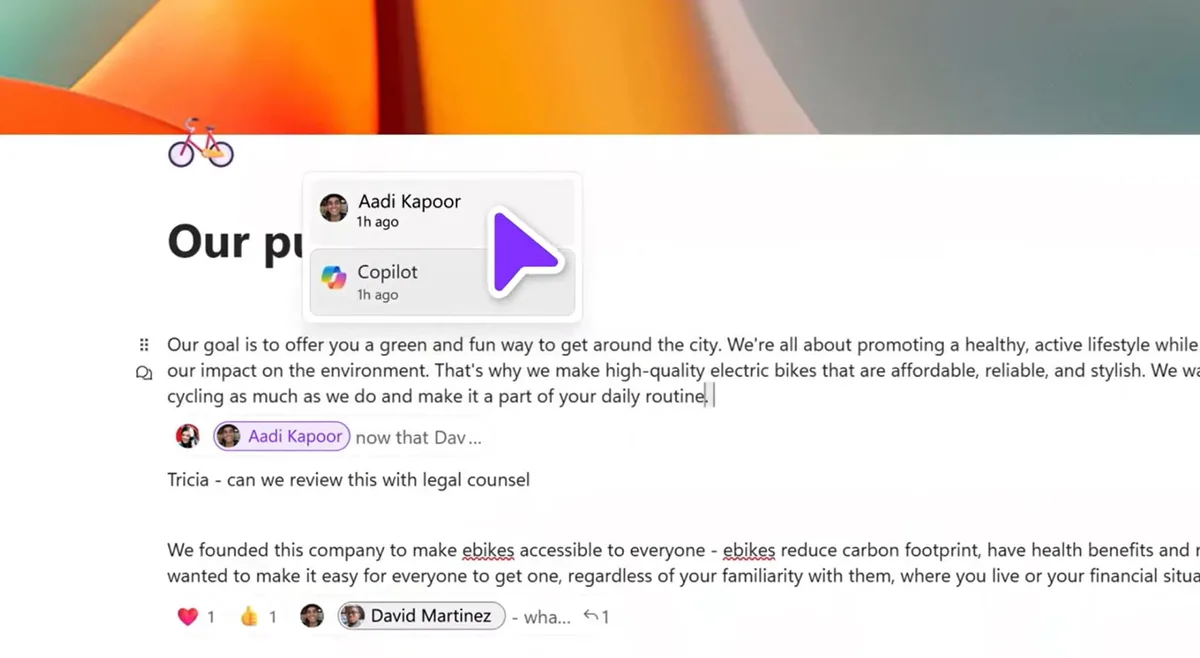 Inhalteänderungen mit Copilot in Microsoft Loop überwachen