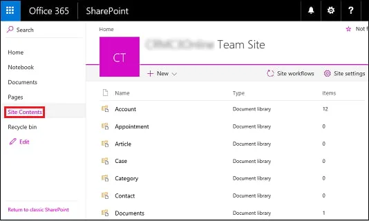 Integrazione Dynamics 365 e intranet SharePoint