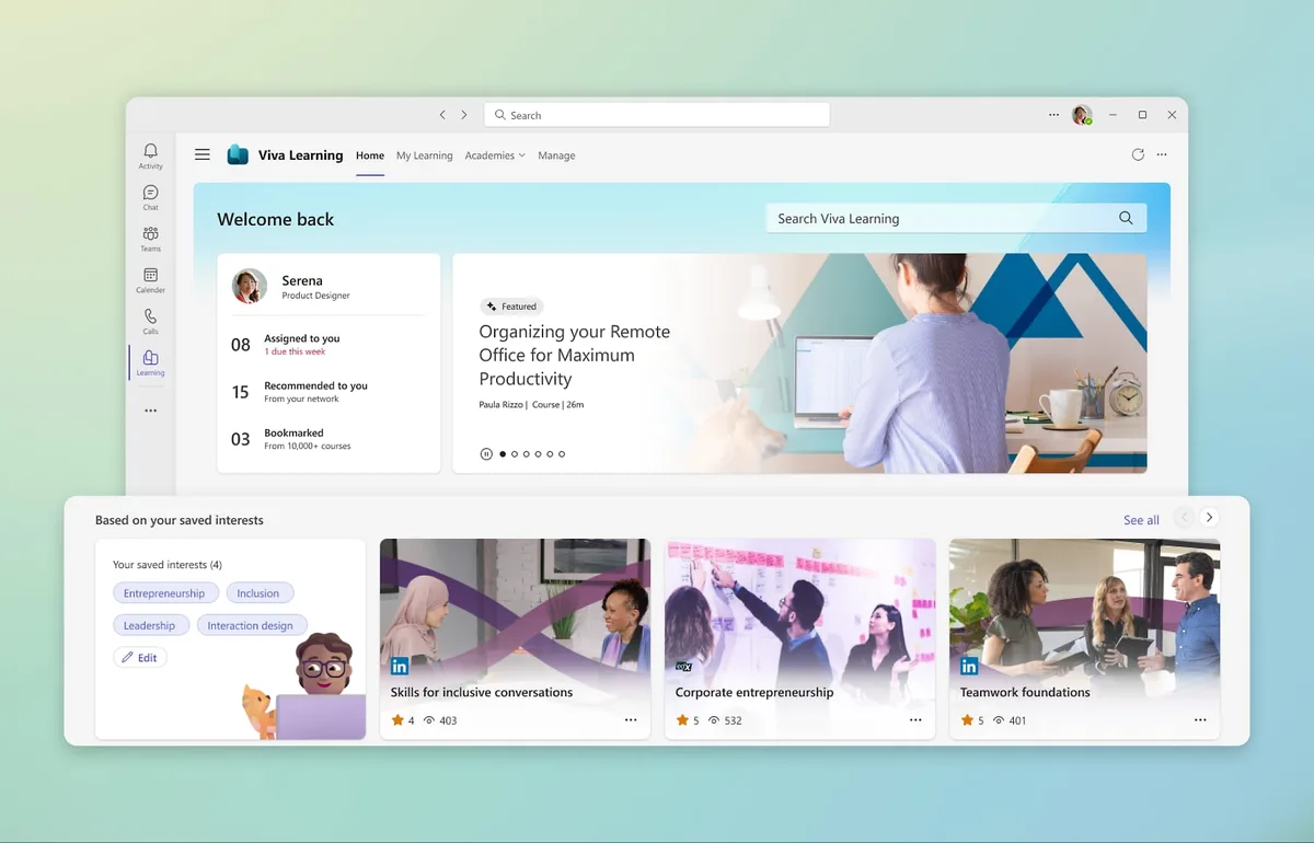 Contenus de formation suggérés dans Viva Learning