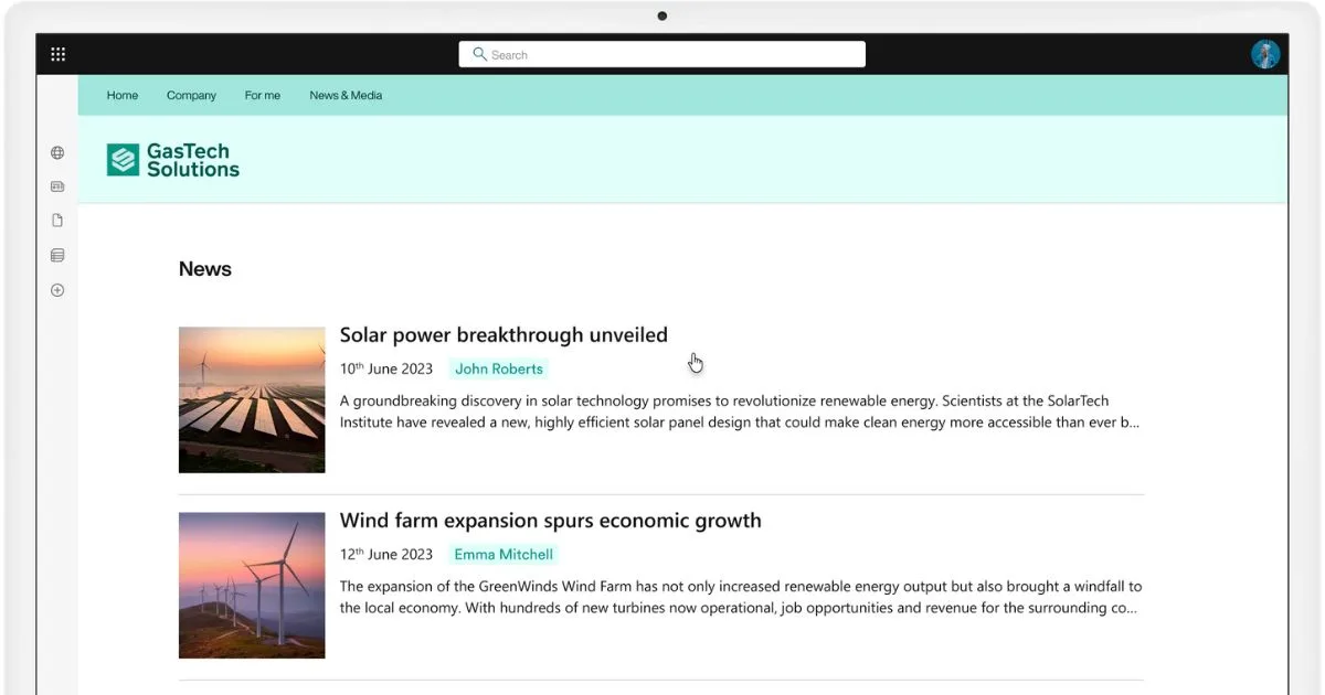 Web part "RSS Feed" d'intranet.ai