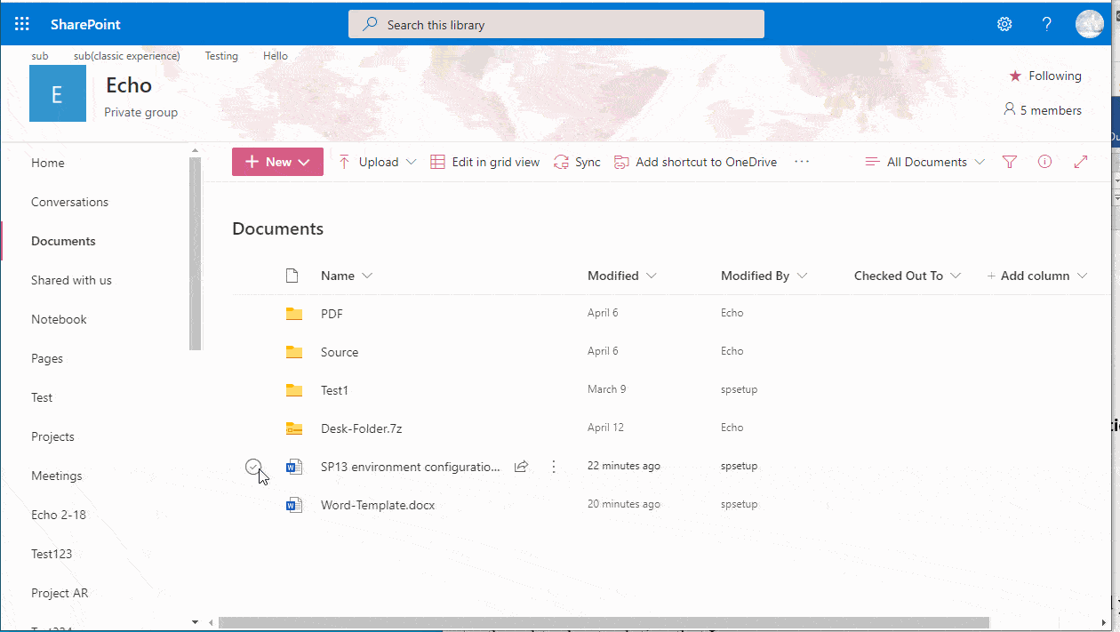 Fönster för att visa versionhistorik i SharePoint
