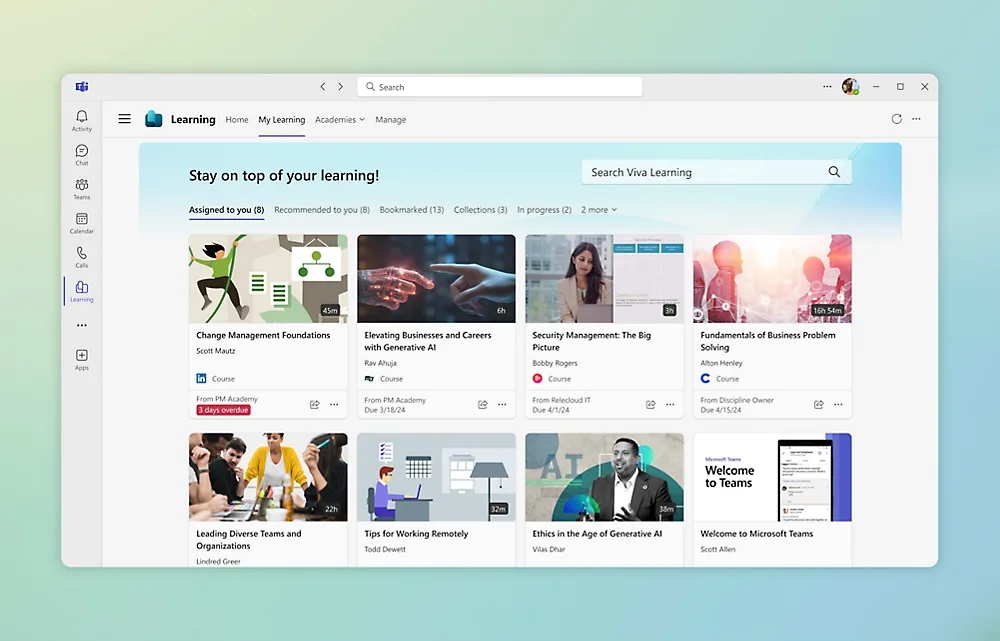 Aperçu de Viva Learning dans Microsoft Teams