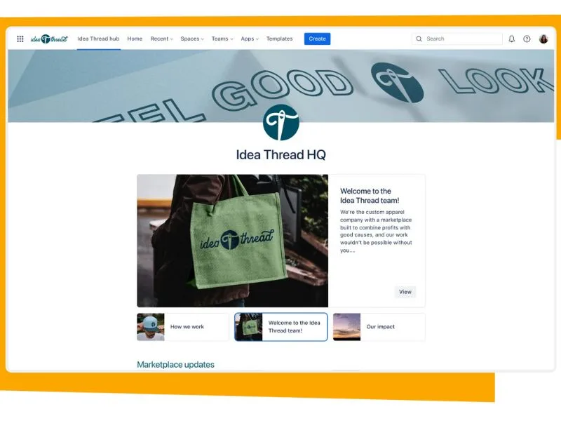 Exemple de hub créé avec Confluence