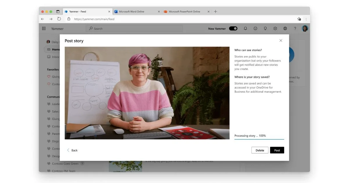 Eine Story in Viva Engage hochladen