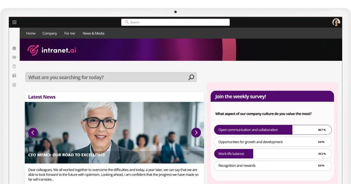 Daten erfassen und analysieren mit den Schnellumfragen des SharePoint-Intranets von intranet.ai