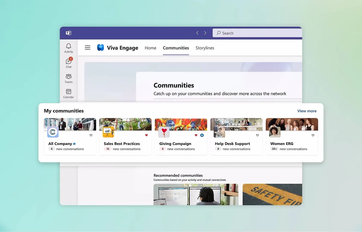 Overview of the communities that can be created in Viva Engage