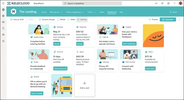 Integrazione Microsoft Viva Insights e intranet SharePoint