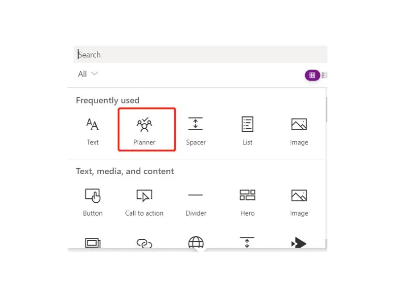 Web part de Microsoft Planner disponible en SharePoint