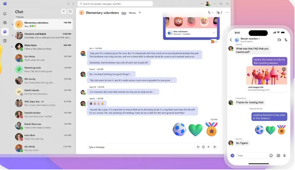 Microsoft Teams app: versión de escritorio y móvil
