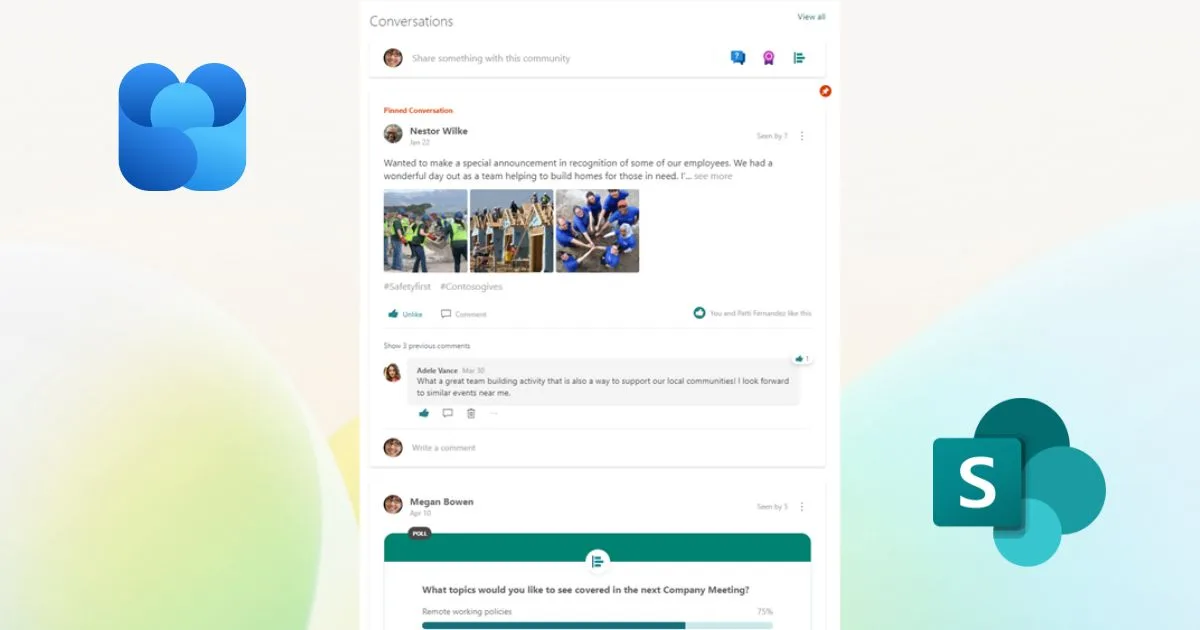 Acceder a las conversaciones de Viva Engage en la intranet SharePoint