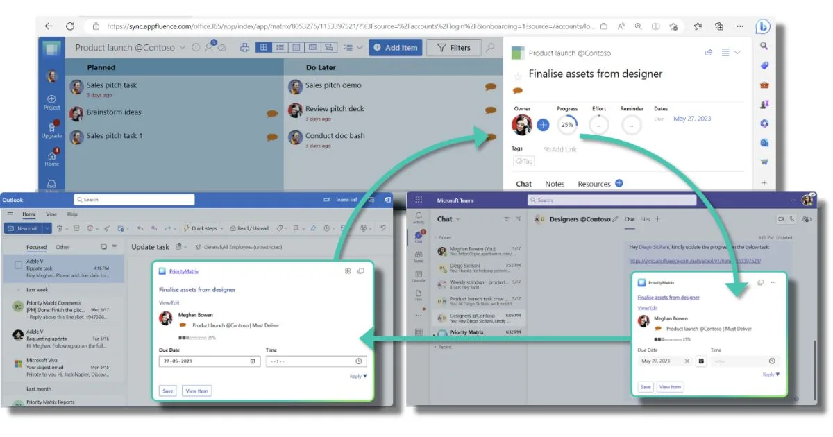 Loop-Komponenten auf Basis von Adaptive Cards, synchronisiert in Microsoft-365-Apps