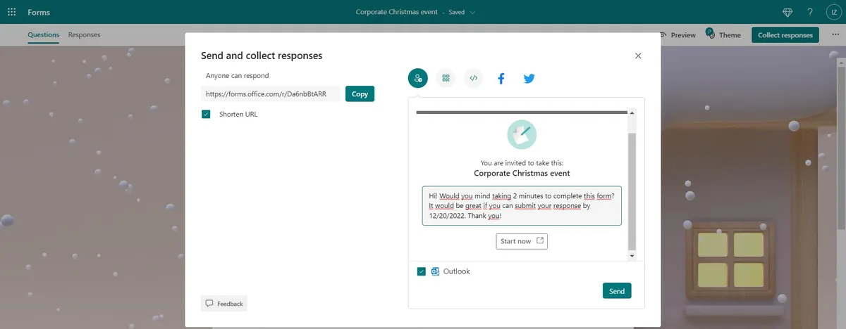 Pubblicare il proprio modulo di Microsoft Forms