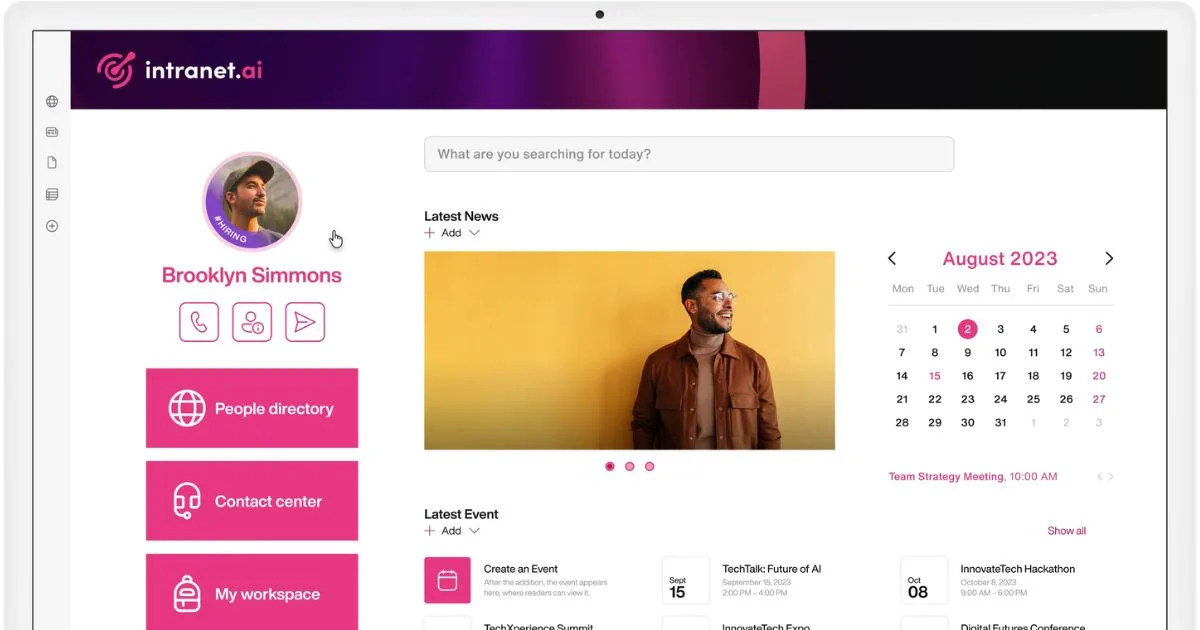 Ejemplo de intranet SharePoint construida con intranet.ai