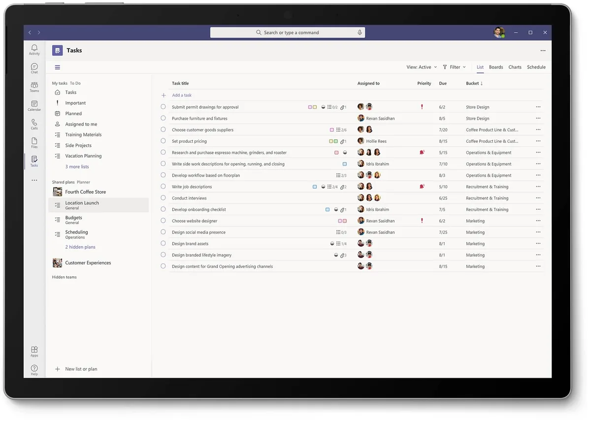 Visión general de Tasks en Microsoft Teams
