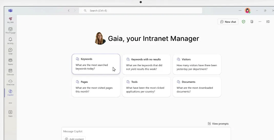 Überblick über Gaia, die Intranet-Managerin von intranet.ai