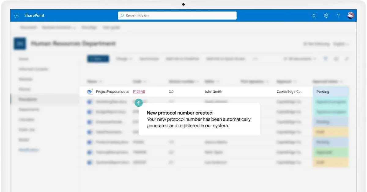Automatische Protokollierung von Dokumenten im SharePoint-Intranet von intranet.ai