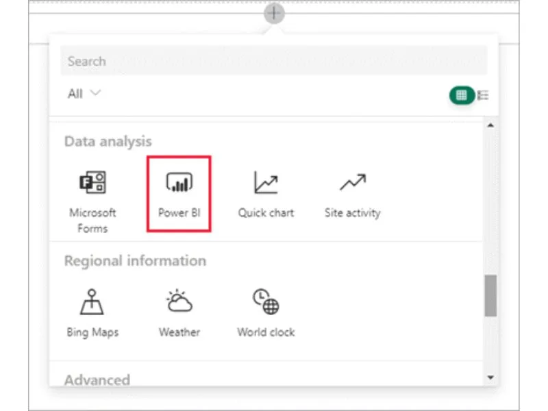 Web part pour intégrer les rapports Power BI dans SharePoint