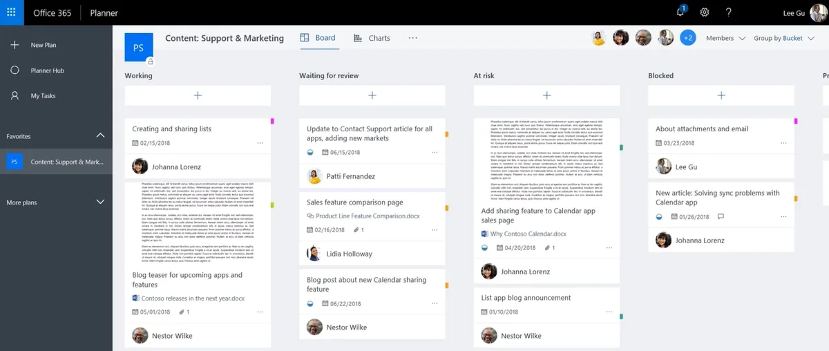 Programar actividades de publicación con Planner en SharePoint Online