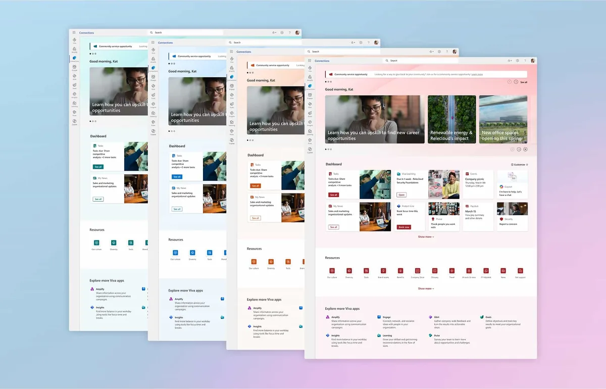 Tillämpning av företagets grafiska tema i Viva Connections