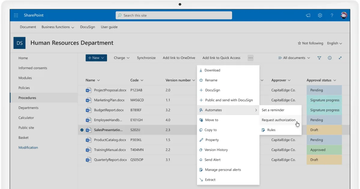 Gestion documentaire intégrée dans l’intranet SharePoint de intranet.ai