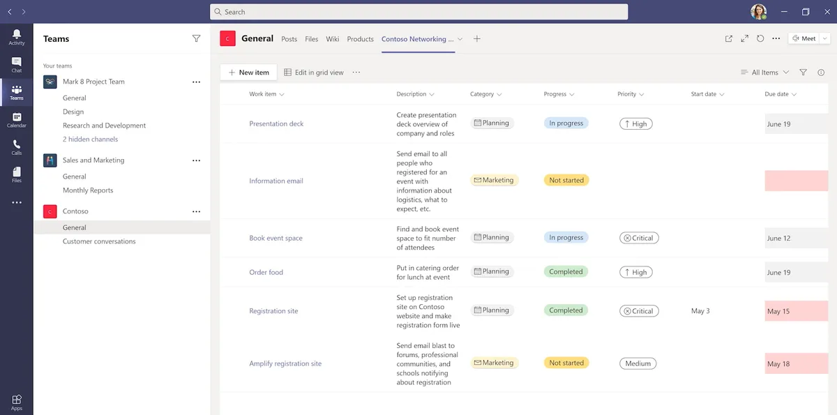 Microsoft Lists dans l'application de Microsoft Teams