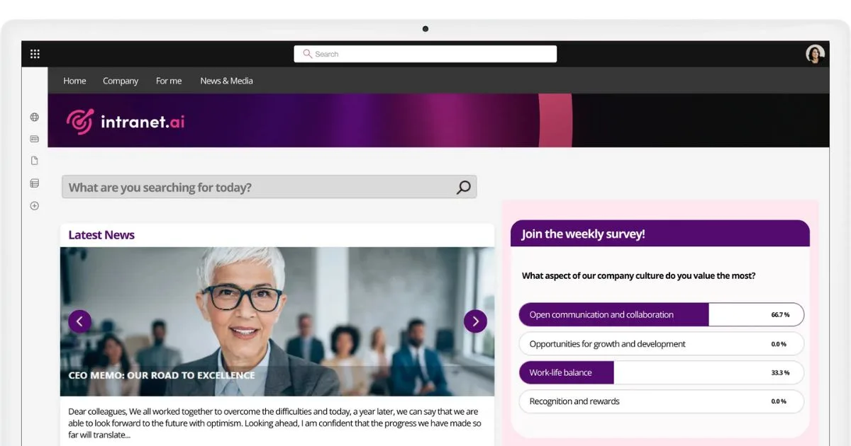 Publier des sondages rapides dans l'intranet SharePoint d'intranet.ai