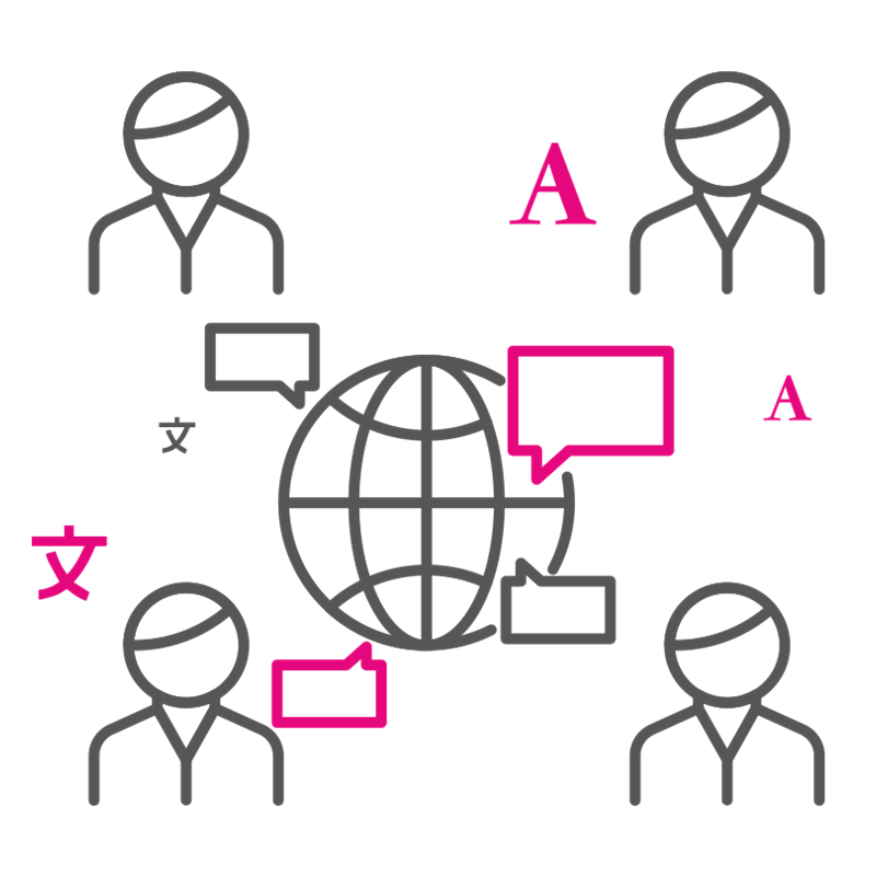 persone di lingua e paesi diversi che comunicano attraverso gli spazi di lavoro della intranet