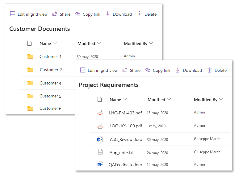 Gather documents from different sources and departments