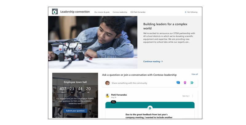 sharepoint leadership connection site