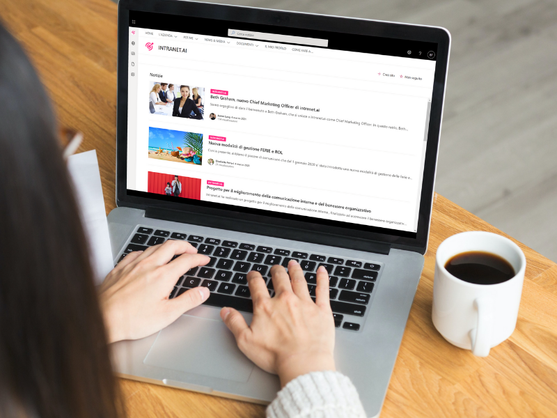Schermata della intranet aziendale