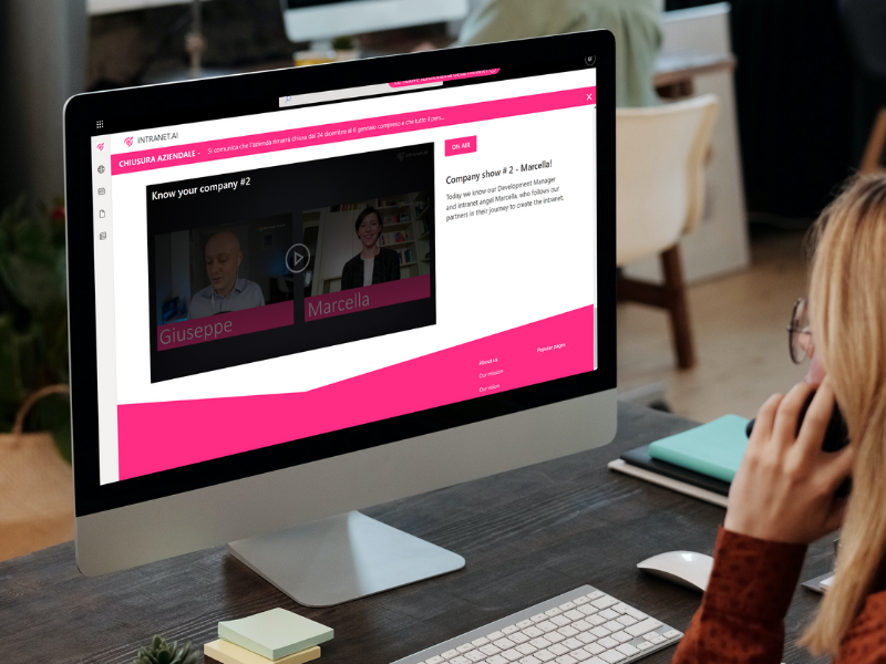 Schermata della intranet aziendale