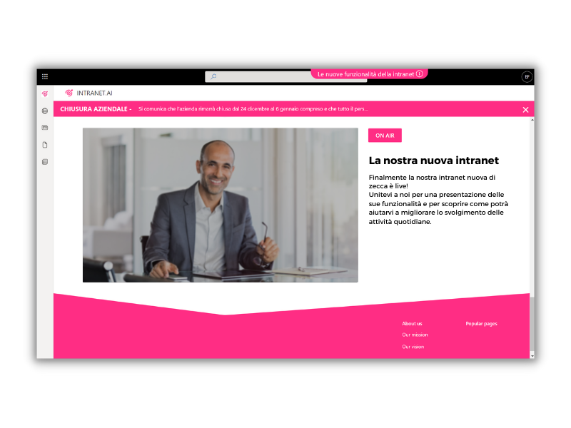 lancio della intranet