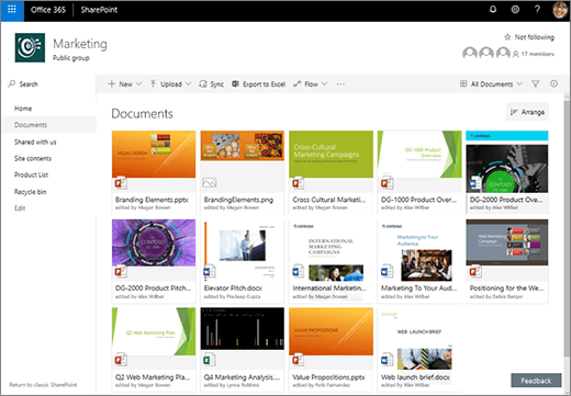 Collection de documents en version galerie dans SharePoint