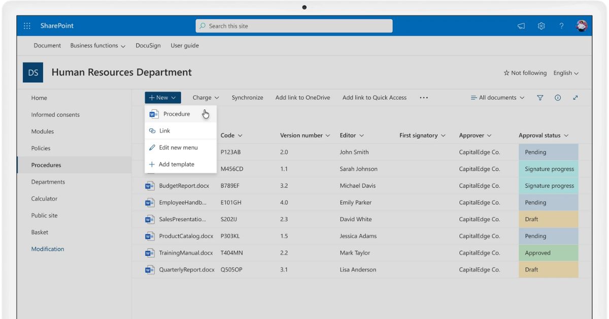 Creare procedure in SharePoint basate su modelli personalizzati con intranet.ai