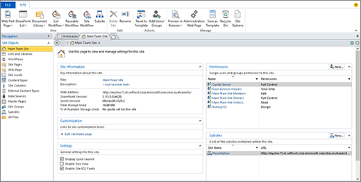 Interfaccia di SharePoint Designer