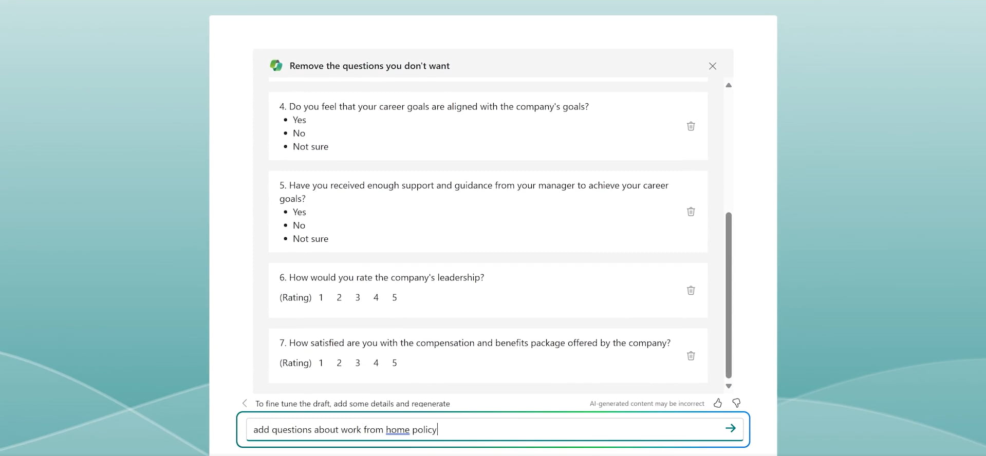 Integrazione tra Copilot e Forms di Microsoft 365