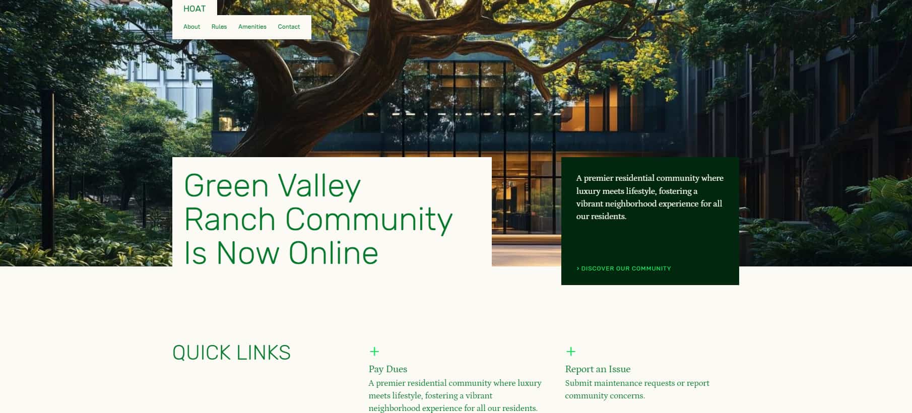 Detail of a site created with WordPress