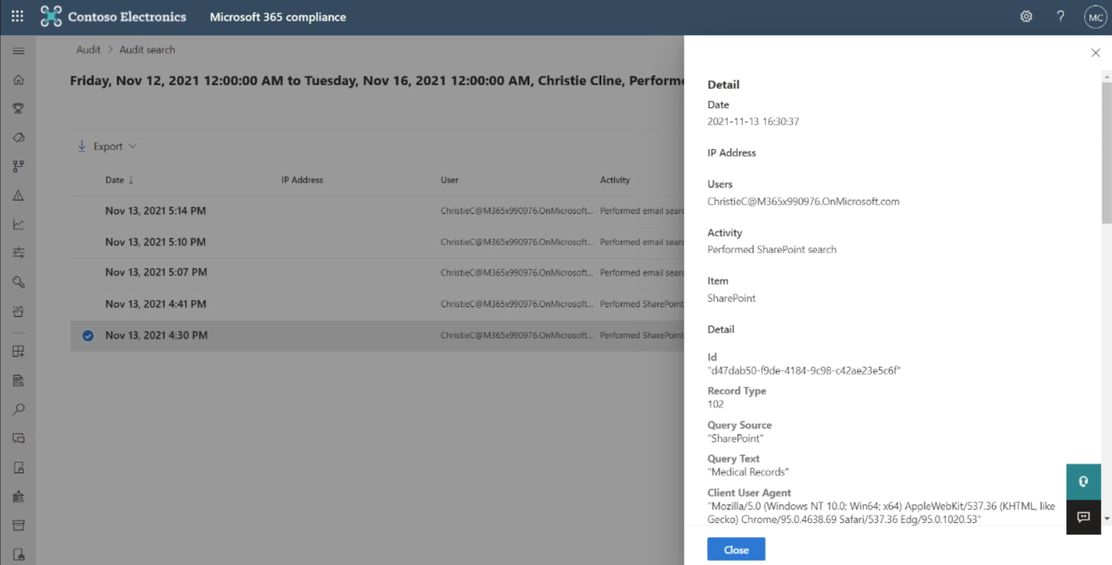 Analyzing the activities recorded by audit logs