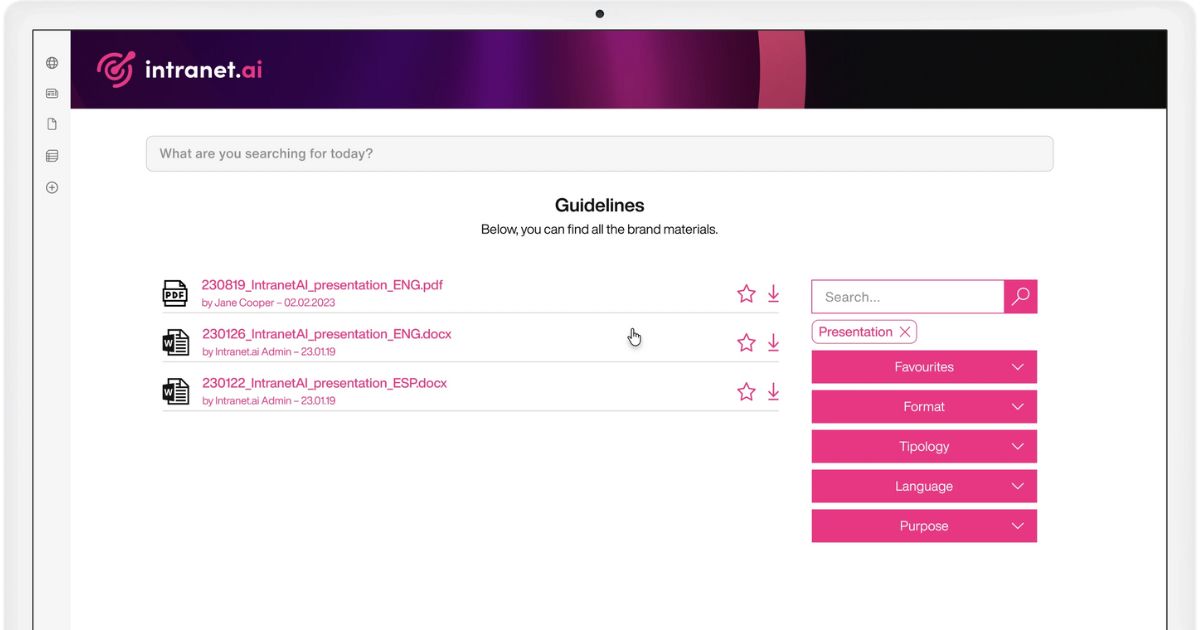 Consulter les documents d'entreprise dans l'intranet SharePoint de intranet.ai