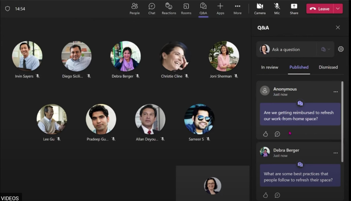 Funzionalità Q&A di Microsoft Teams