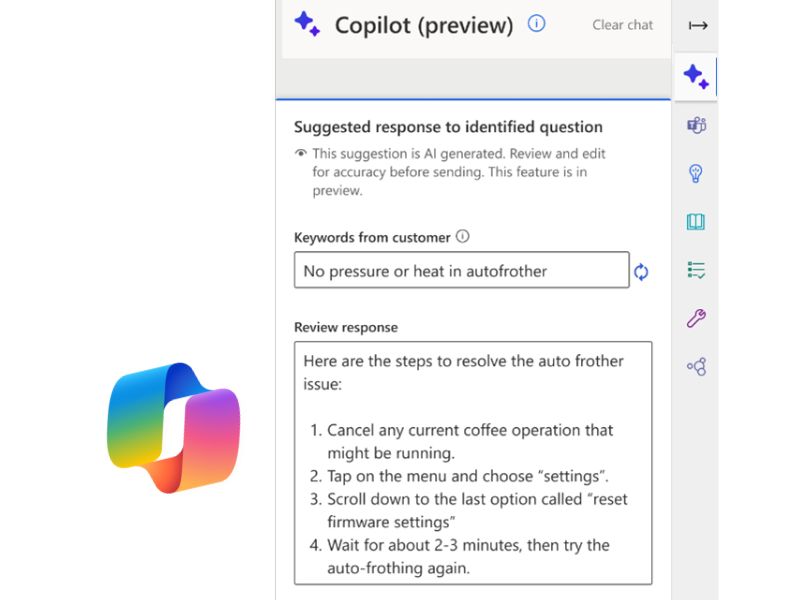 Usare Copilot per scrivere le risposte in chat