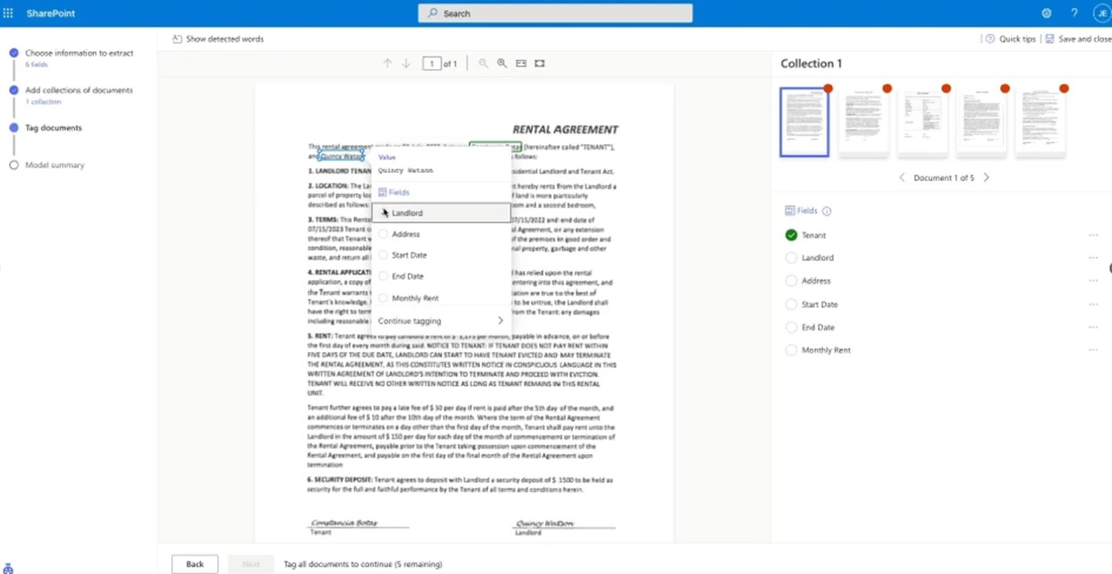 Document processing with Syntex
