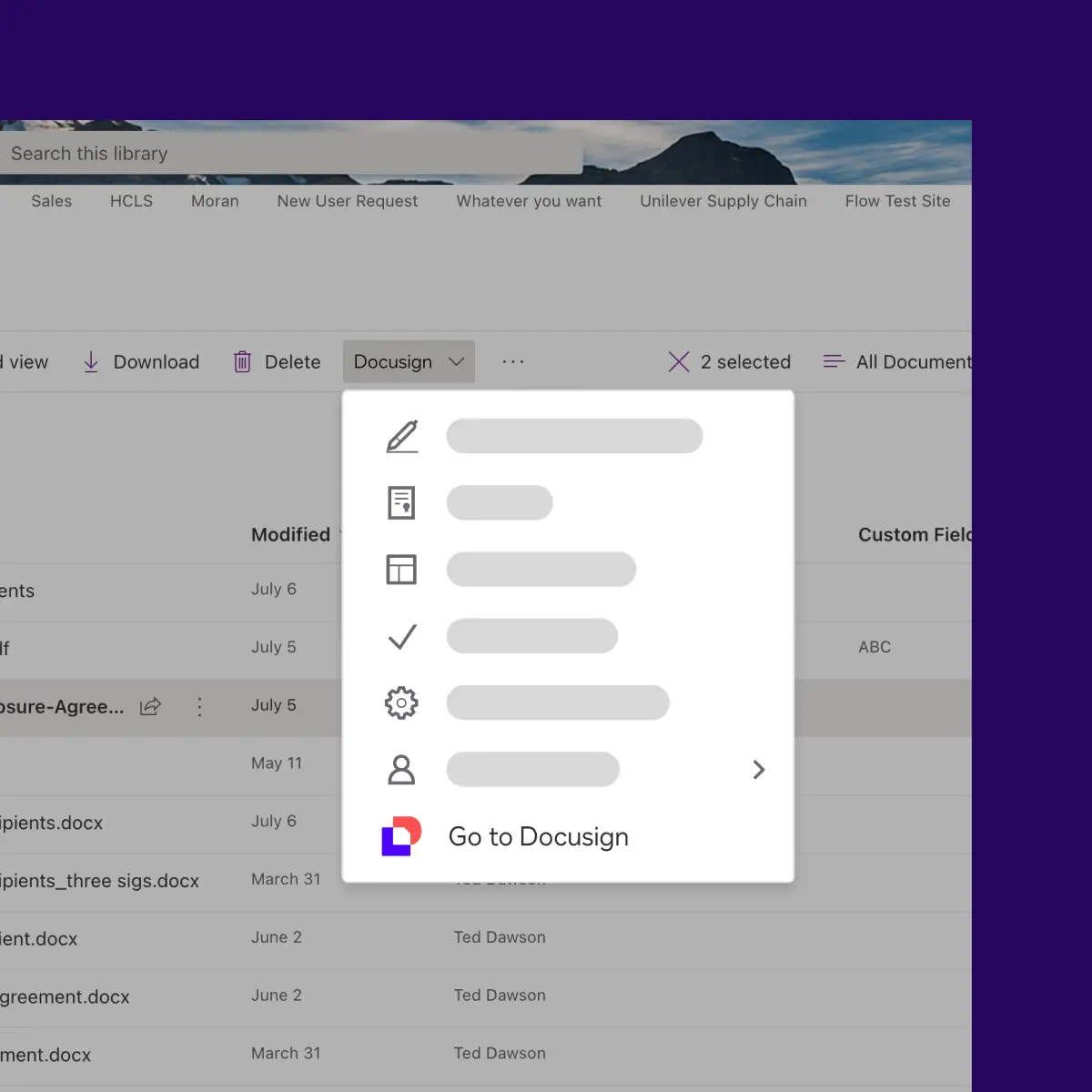 Integración entre SharePoint y DocuSign